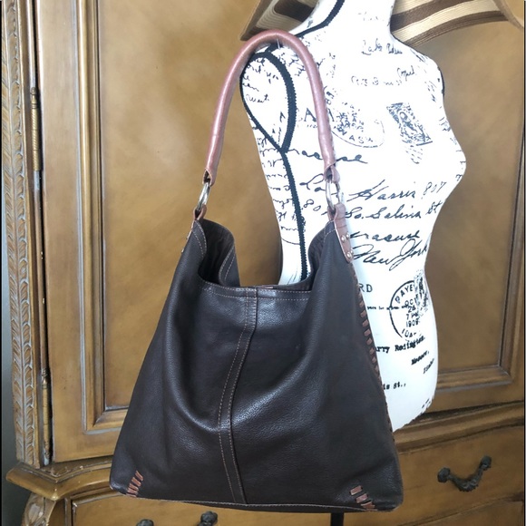 ILI Brown leather hobo style bag - Picture 2 of 6